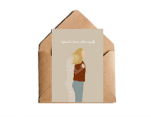 Lade das Bild in den Galerie-Viewer, Karte in mir selbst Zuhause mit Spruch I found a home within myself und Illustration einer Umarmung