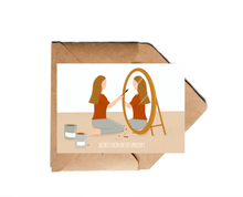 Lade das Bild in den Galerie-Viewer, Postkarte Persönlichkeitsentwicklung mit Spiegel Illustration und Spruch du bist dein bestes Projekt