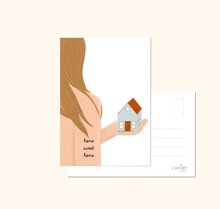 Lade das Bild in den Galerie-Viewer, Postkarte neues Zuhause zum Umzug oder Hausbau mit Illustration und Spruch home sweet home