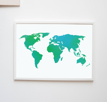 Lade das Bild in den Galerie-Viewer, Poster aquarell Weltkarte