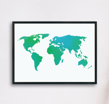 Lade das Bild in den Galerie-Viewer, Poster aquarell Weltkarte