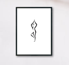 Lade das Bild in den Galerie-Viewer, minimalistische Yogapose Pinselzeichnung