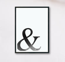 Lade das Bild in den Galerie-Viewer, modernes monochromes Typographie Poster mit Und Zeichen