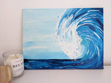 Lade das Bild in den Galerie-Viewer, Acryl Bild Welle Original Kunst auf Leinwand