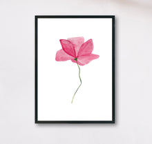 Lade das Bild in den Galerie-Viewer, Poster mit handgemalter aquarell Blume in rosa