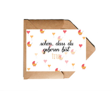 Lade das Bild in den Galerie-Viewer, Karte zur Geburt personalisierbar mit Namen schön dass du geboren bist
