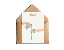 Lade das Bild in den Galerie-Viewer, lustige Karte Story of my life mit Illustration von verschüttetem Kaffee für Momente, in denen alles schief läuft