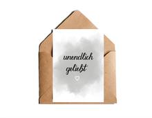 Lade das Bild in den Galerie-Viewer, Liebeskarte unendlich geliebt