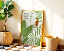 Lade das Bild in den Galerie-Viewer, botanischer Kunstdruck mit Achtsamkeit Spruch
