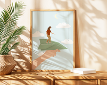 Lade das Bild in den Galerie-Viewer, Selbsterkenntnis Poster mit Anregung Ängste zu überwinden und Träume zu verwirklichen sowie Papierflieger Illustration
