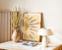 Lade das Bild in den Galerie-Viewer, aufmunterndes Poster mit Erinnerungen an dich selbst in einer Tischdekoration im boho-Stil

