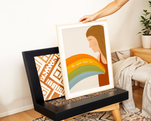 Lade das Bild in den Galerie-Viewer, Spruch Poster alle Gefühle dürfen sein mit Regenbogen Illustration
