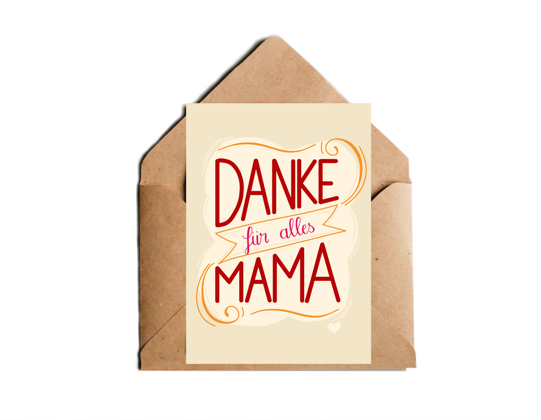 Muttertagskarte mit Spruch Danke für alles Mama