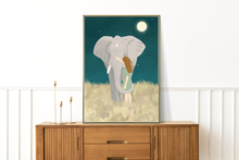 Lade das Bild in den Galerie-Viewer, Kunstdruck Elefant und Frau
