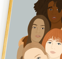 Lade das Bild in den Galerie-Viewer, Nahaufnahme des Diversität Posters, in dem die detaillierten Gesichter zu sehen sind
