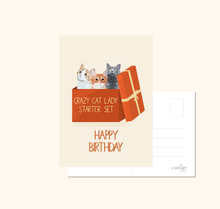 Lade das Bild in den Galerie-Viewer, lustige Karte zum Geburtstag mit Motiv eines Katzengeschenks
