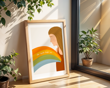 Lade das Bild in den Galerie-Viewer, Raumdekoration mit modernem Poster mit Regenbogen Illustration und Spruch zu Gefühlen
