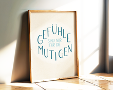 Lade das Bild in den Galerie-Viewer, Großes Spruch Poster im minimalistischen skandinavischen Stil mit Gefühle Spruch
