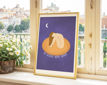 Lade das Bild in den Galerie-Viewer, Spruchposter du definierst deine Grenzen mit Illustration einer nackten Frau bei Nacht

