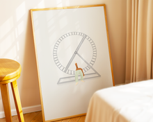 Lade das Bild in den Galerie-Viewer, Poster als Erinnerung gegen Stress und Burnout Poster A3 mit Bild eines Menschen im Hamsterrad
