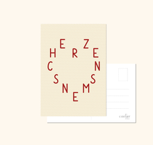 Lade das Bild in den Galerie-Viewer, besondere Liebeserklärung mit der Herzensmensch Postkarte im vintage Stil
