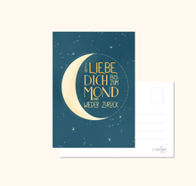 Lade das Bild in den Galerie-Viewer, Liebeskarte to the moon and back
