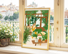 Lade das Bild in den Galerie-Viewer, Plant Lady Poster mit Frau inmitten von Pflanzen
