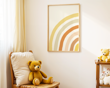 Lade das Bild in den Galerie-Viewer, Kinderzimmer Poster mit minimalistischem Regenbogen in natürlichen warmen Farben

