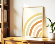 Lade das Bild in den Galerie-Viewer, Regenbogen Poster im bohemian Stil in Rot- und Gelbtönen
