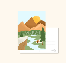 Lade das Bild in den Galerie-Viewer, Postkarte Wanderlust mit minimalistischen Bergen in schwarz weiß
