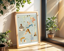 Lade das Bild in den Galerie-Viewer, Yogaecke Dekoration mit Druck einer modernen Yoga Illustration
