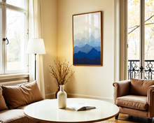 Lade das Bild in den Galerie-Viewer, Berge Print mit Motiv einer blauen Landschaft
