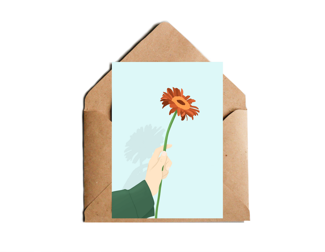 Postkarte Blume für dich