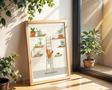 Lade das Bild in den Galerie-Viewer, Psychologie Poster mit Lettering Nimm dir, was du brauchst mit Bedürfnissen symbolisiert durch Pflanzen in einem Regal
