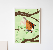 Lade das Bild in den Galerie-Viewer, Kunstdruck Schmetterling Illustration mit Spruch inneres Wachstum
