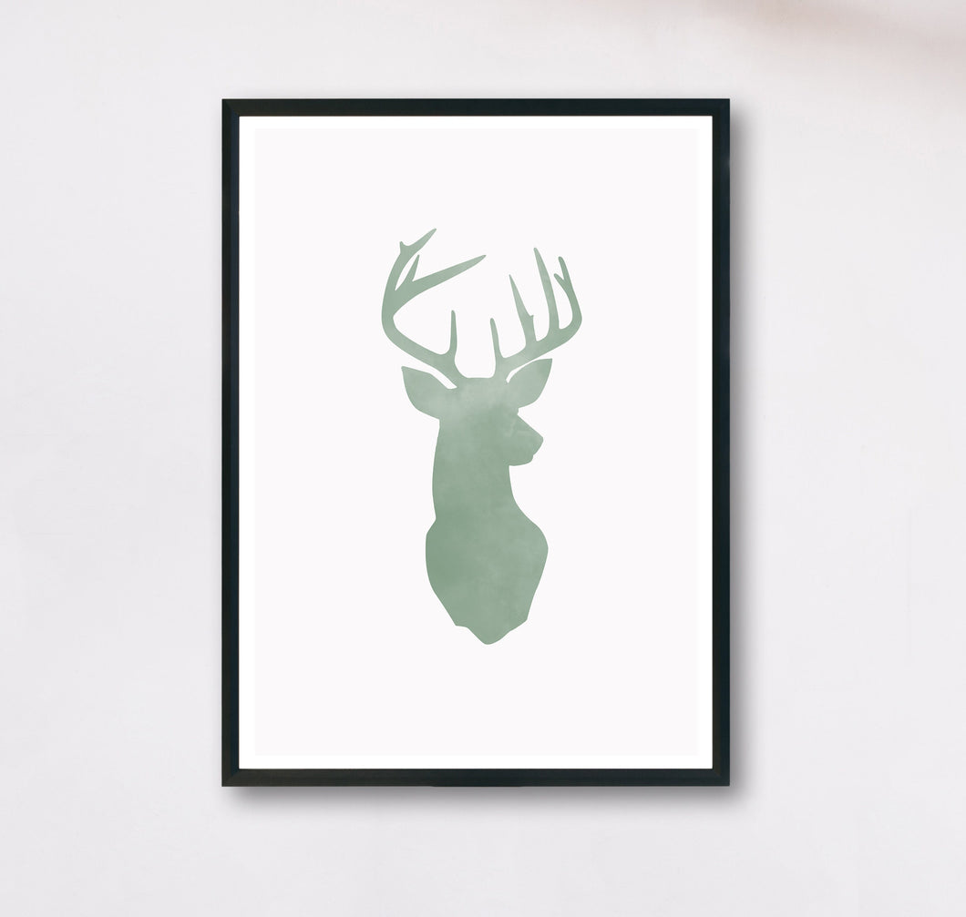 Poster aquarell Hirsch